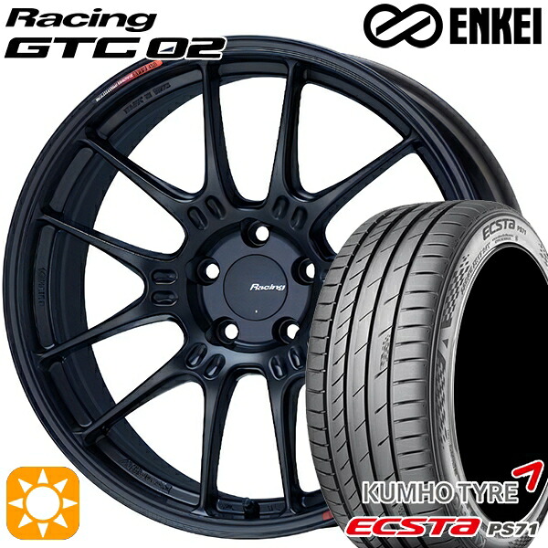 215/55R17 98W XL クムホ エクスタ PS71 ENKEI エンケイ レーシング GTC02 マットブラック 17インチ 7.5J 5H114.3 サマータイヤホイールセット