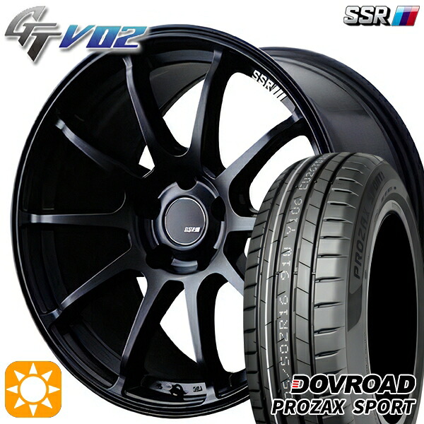 205/45R17 88W XL DOVROAD プロザックススポーツ SSR GTV02 フラットブラック 17インチ 7.0J 4H100 サマータイヤホイールセット