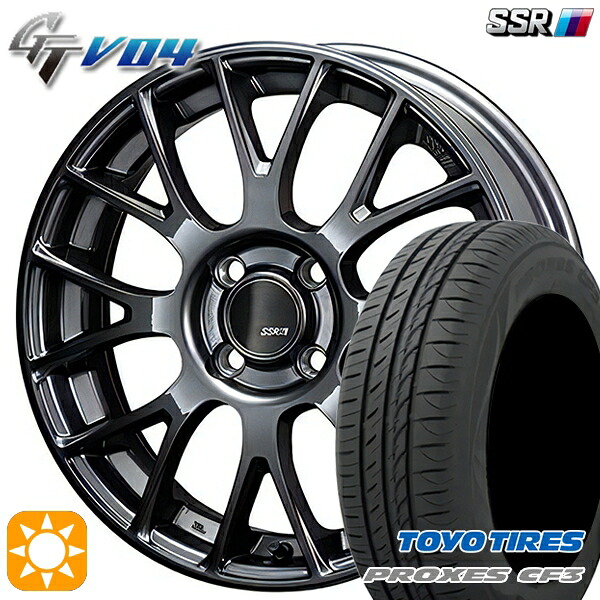 アクア ヤリス 195/50R16 88V XL トーヨー プロクセス CF3 SSR GTV04 メタリックグレー 16インチ 6.0J 4H100 サマータイヤホイールセット|タイヤホイール激安王国