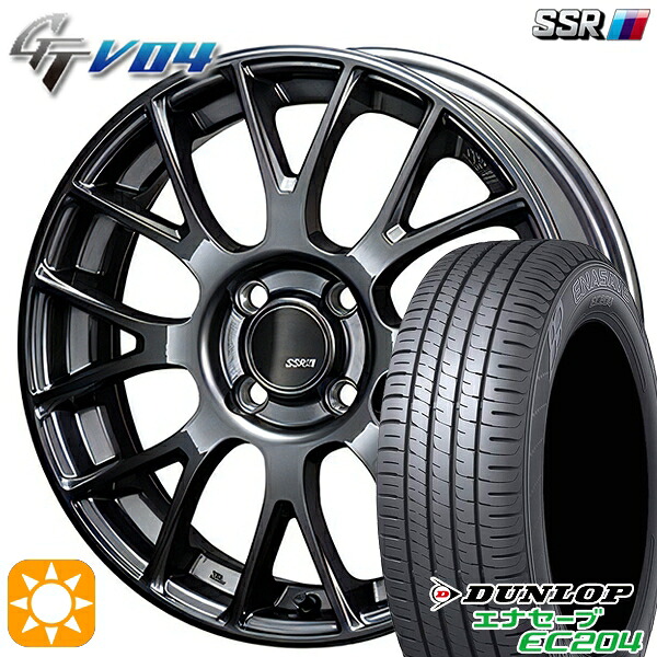 185/55R16 83V ダンロップ エナセーブ EC204 SSR GTV04 メタリックグレー 16インチ 6.0J 4H100 サマータイヤホイールセット