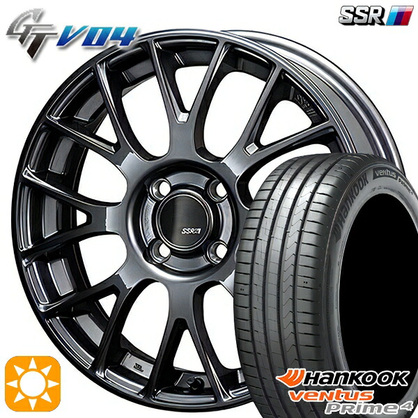 205/45R17 88V XL ハンコック ベンタスプライム4 K135 SSR GTV04 メタリックグレー 17インチ 7.0J 4H100 サマータイヤホイールセット|タイヤホイール激安王国
