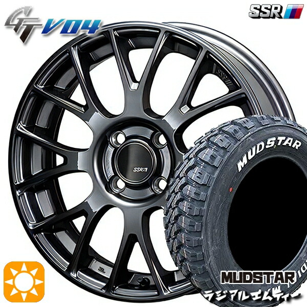 4/10ﾎﾟｲﾝﾄ10倍★215/65R16 109/107R マッドスター ラジアル M/T ホワイトレター SSR GTV04 メタリックグレー 16インチ 6.0J 4H100 サマータイヤホイールセット
