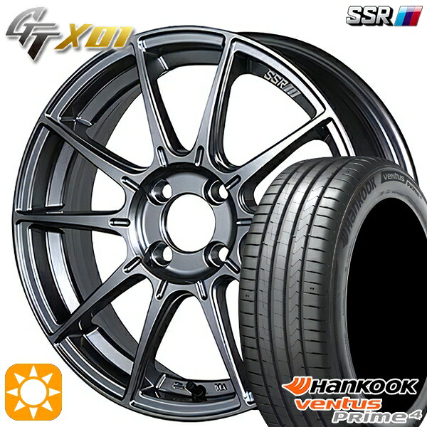 205/45R17 88V XL ハンコック ベンタスプライム4 K135 SSR GTX01 ダークシルバー 17インチ 7.0J 4H100 サマータイヤホイールセット｜タイヤホイール激安王国 101,650円