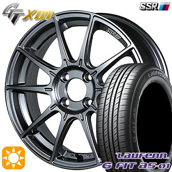 195/55R16 87V ラウフェン G FIT as-01 LH42 SSR GTX01 ダークシルバー 16インチ 6.5J 4H100 サマータイヤホイールセット