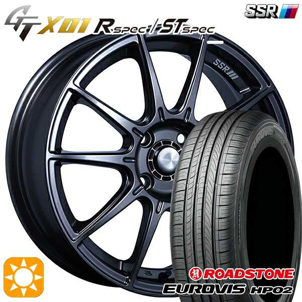 165/65R15 ネクセン ロードストーン ユーロビズ HP02 SSR GTX01 R/STspec ダークガンメタ 15インチ 5.0J 4H100 サマータイヤホイールセット