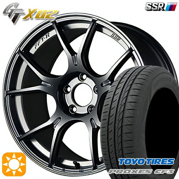 アクア クロスビー 185/55R16 87V XL トーヨー プロクセス CF3 SSR GTX02 ダークシルバー 16インチ 6.5J 4H100 サマータイヤホイールセット