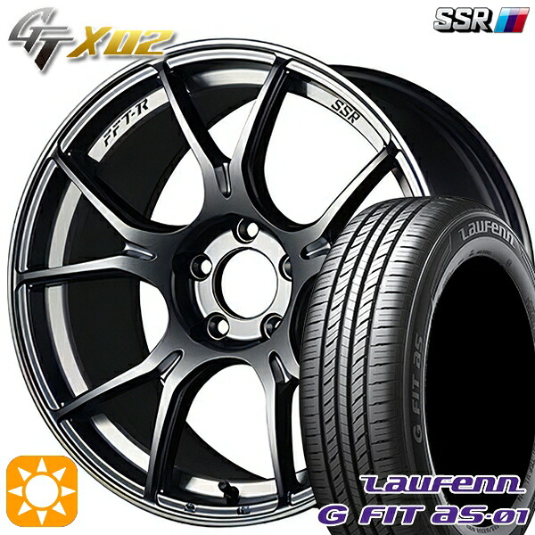 195/55R16 87V ラウフェン G FIT as-01 LH42 SSR GTX02 ダークシルバー 16インチ 6.5J 4H100 サマータイヤホイールセット
