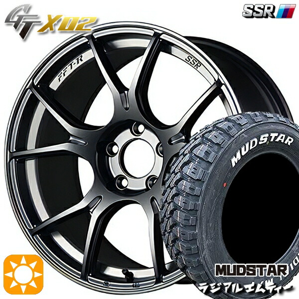175/60R16 82H マッドスター ラジアル M/T ホワイトレター SSR GTX02 ダークシルバー 16インチ 6.5J 4H100 サマータイヤホイールセット