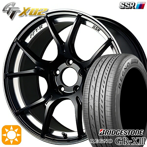 アクア ヤリス 195/50R16 84V ブリヂストン レグノ GRX3 SSR GTX02 グロスブラック 16インチ 6.5J 4H100 サマータイヤホイールセット