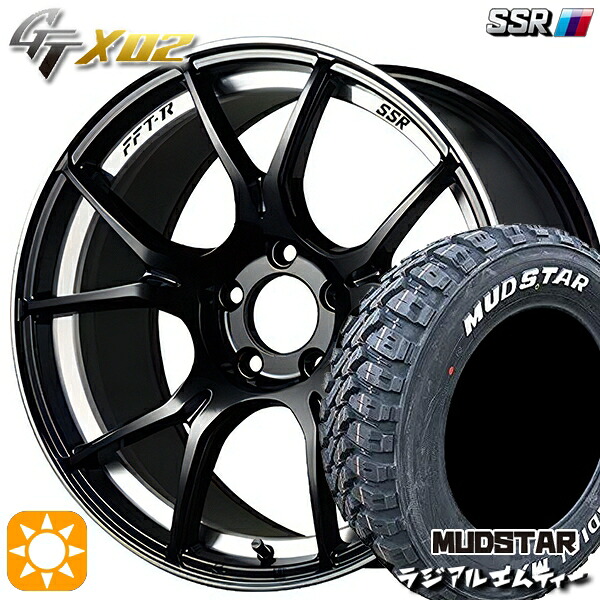 175/60R16 82H マッドスター ラジアル M/T ホワイトレター SSR GTX02 グロスブラック 16インチ 6.5J 4H100 サマータイヤホイールセット