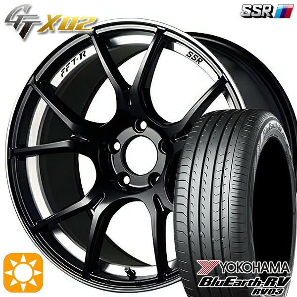 175/60R16 82H ヨコハマ ブルーアース RV03 SSR GTX02 グロスブラック 16インチ 6.5J 4H100 サマータイヤホイールセット｜タイヤホイール激安王国 105,765円