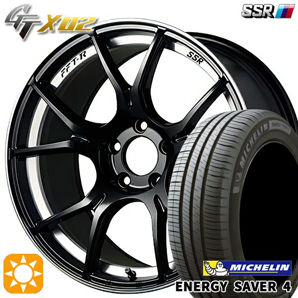 195/50R16 88V XL ミシュラン エナジーセイバー4 SSR GTX02 グロスブラック 16インチ 6.5J 4H100 サマータイヤホイールセット|タイヤホイール激安王国
