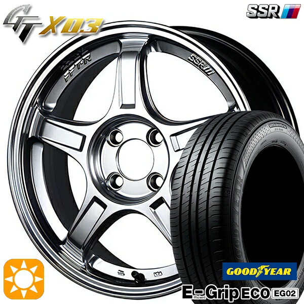 アクア クロスビー 185/55R16 83V グッドイヤー エフィシェントグリップ EG02 SSR GTX03 クロームシルバー 16インチ 6.5J 4H100 サマータイヤホイールセット|タイヤホイール激安王国