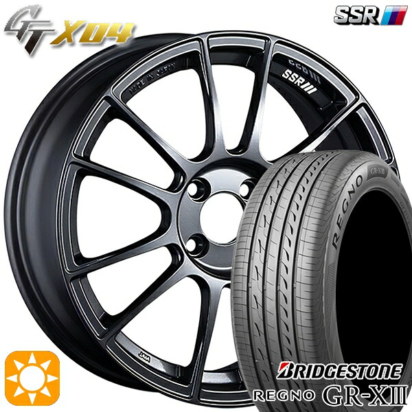 アクア クロスビー 185/55R16 83V ブリヂストン レグノ GRX3 SSR GTX04 ダークガンメタ 16インチ 6.5J 4H100 サマータイヤホイールセット|タイヤホイール激安王国