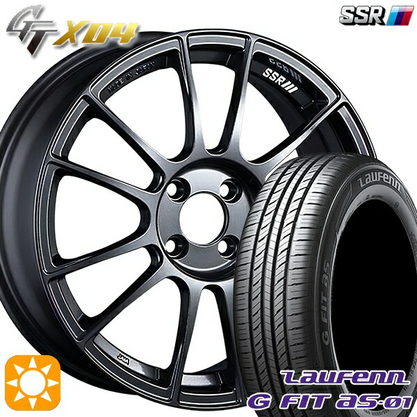 195/55R16 87V ラウフェン G FIT as-01 LH42 SSR GTX04 ダークガンメタ 16インチ 6.5J 4H100 サマータイヤホイールセット|タイヤホイール激安王国