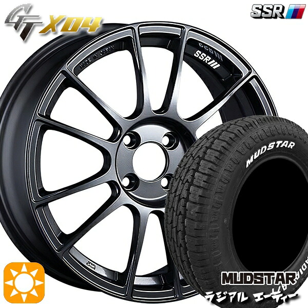 215/65R16 109/107L マッドスター ラジアル A/T ホワイトレター SSR GTX04 ダークガンメタ 16インチ 6.5J 4H100 サマータイヤホイールセット|タイヤホイール激安王国