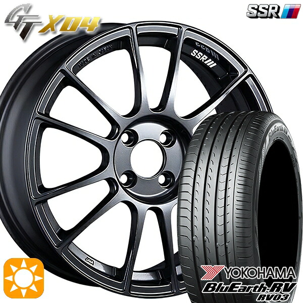 175/60R16 82H ヨコハマ ブルーアース RV03 SSR GTX04 ダークガンメタ 16インチ 6.5J 4H100 サマータイヤホイールセット