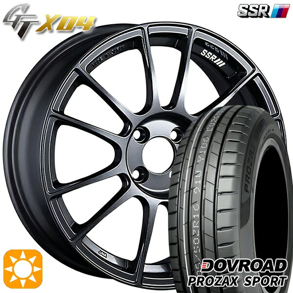 205/45R17 88W XL DOVROAD プロザックススポーツ SSR GTX04 ダークガンメタ 17インチ 7.0J 4H100 サマータイヤホイールセット