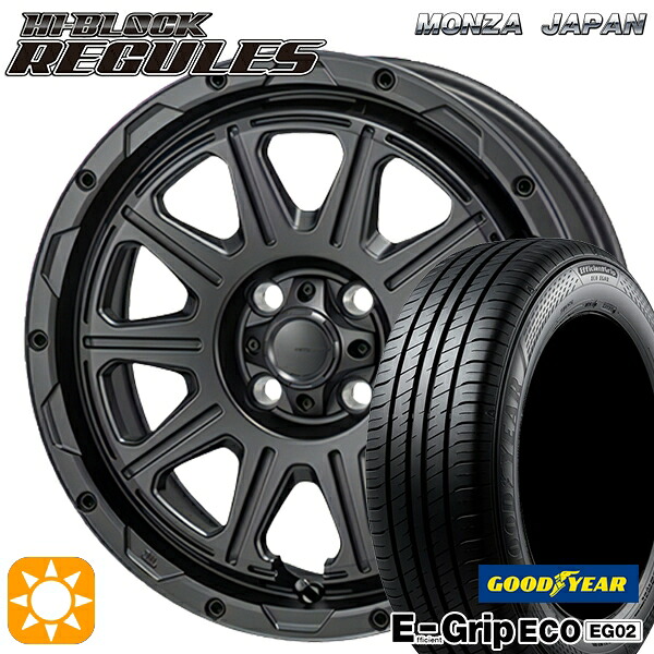ライズ ロッキー 195/65R16 92V グッドイヤー エフィシェントグリップ EG02 モンツァ ハイブロック レグルス サテンブラック 16インチ 6.0J 4H100 サマータイヤホイールセット