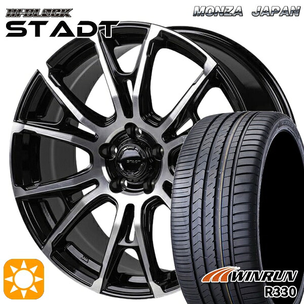 C-HR カローラクロス 225/45R19 96W XL ウィンラン R330 モンツァ ハイブロック シュタッド ブラックポリッシュ 19インチ 8.0J 5H114.3 サマータイヤホイールセット