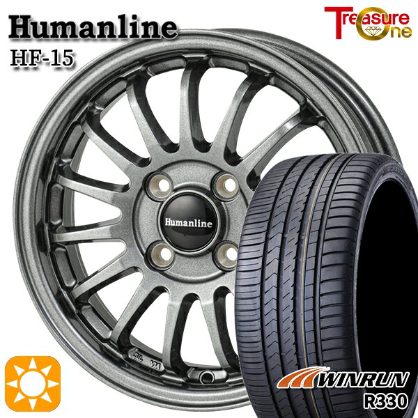 アクア ヤリス 195/50R16 88V XL ウィンラン R330 トレジャーワン ヒューマンライン HF15 DG 16インチ 6.0J 4H100 サマータイヤホイールセット