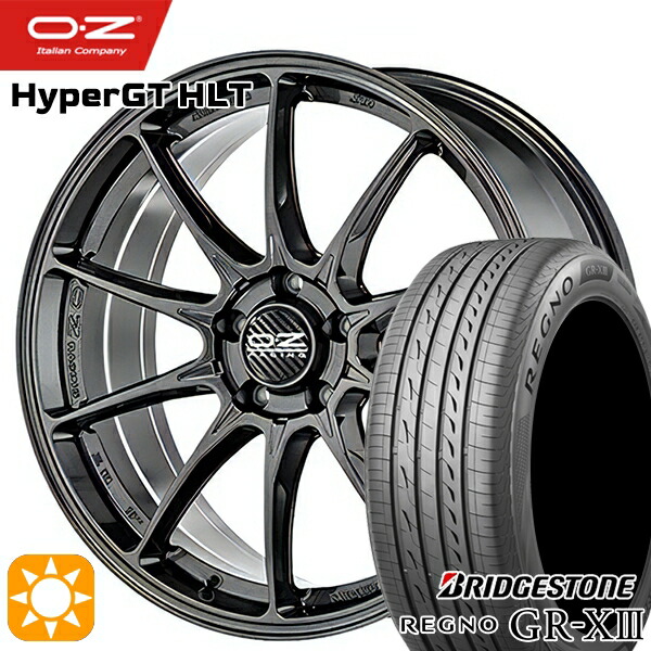 ベンツ Aクラス/CLA 225/45R18 95W XL ブリヂストン レグノ GRX3 OZ ハイパーGT HLT スターグラファイト 18インチ 7.5J 5H112 サマータイヤホイールセット