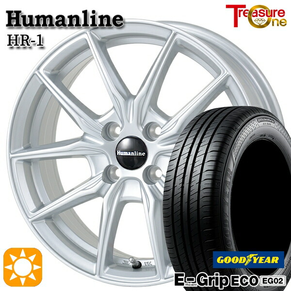 165/60R15 77H グッドイヤー エフィシェントグリップ EG02 トレジャーワン ヒューマンライン HR1 SI15インチ 4.5J 4H100 サマータイヤホイールセット