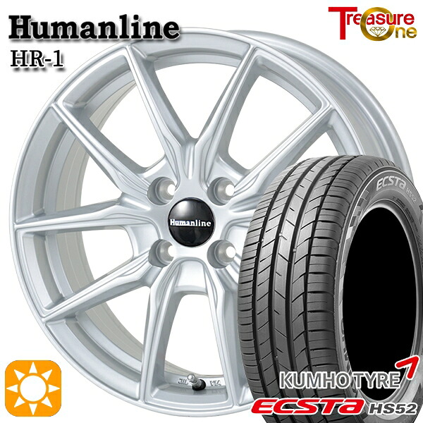 アクア クロスビー 185/55R16 83V クムホ エクスタ HS52 トレジャーワン ヒューマンライン HR1 SI16インチ 6.0J 4H100 サマータイヤホイールセット 44,280円