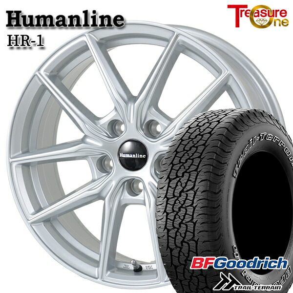 ハリアー エクストレイル 225/65R17 102T ORWL BFグッドリッチ トレールテレーン トレジャーワン ヒューマンライン HR1 SI17インチ 7.0J 5H114.3 サマータイヤホイールセット