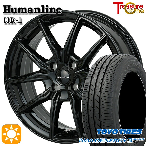 マツダ2 ノート 185/65R15 88S トーヨー ナノエナジー3プラス トレジャーワン ヒューマンライン HR1 BK 15インチ 5.5J 4H100 サマータイヤホイールセット