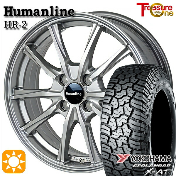 ハスラー ソリオ 165/60R15 77H ヨコハマ ジオランダーX-AT G016 トレジャーワン ヒューマンライン HR2 DG 15インチ 4.5J 4H100 サマータイヤホイールセット|タイヤホイール激安王国