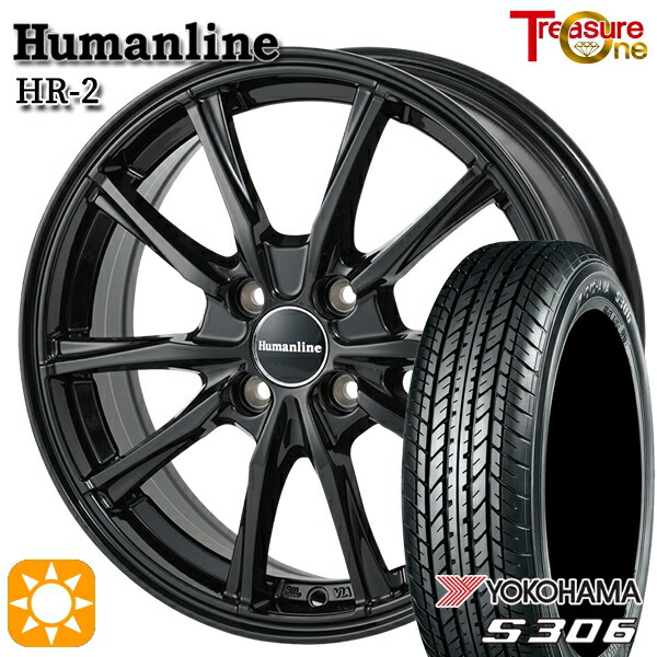 155/65R14 75S ヨコハマ S306 トレジャーワン ヒューマンライン HR2 BK 14インチ 4.5J 4H100 サマータイヤホイールセット|タイヤホイール激安王国