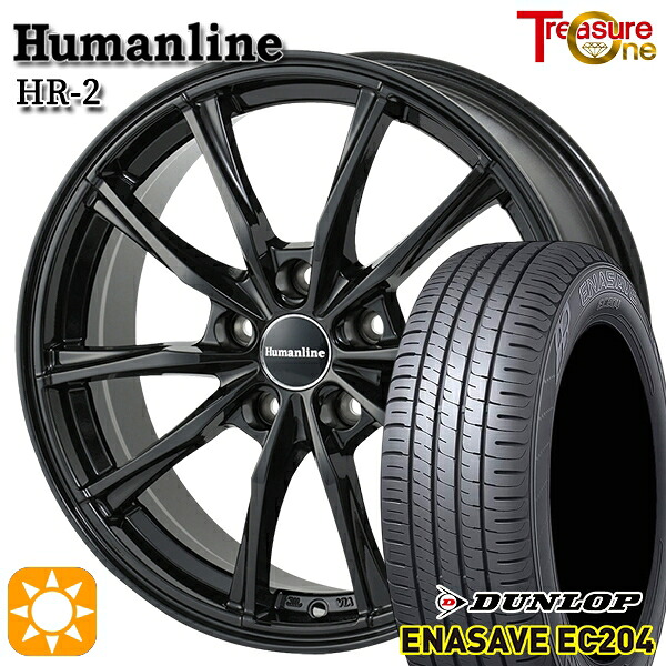 インプレッサXV フォレスター 225/55R17 101W XL ダンロップ エナセーブ EC204 トレジャーワン ヒューマンライン HR2 BK 17インチ 7.0J 5H100 サマータイヤホイールセット