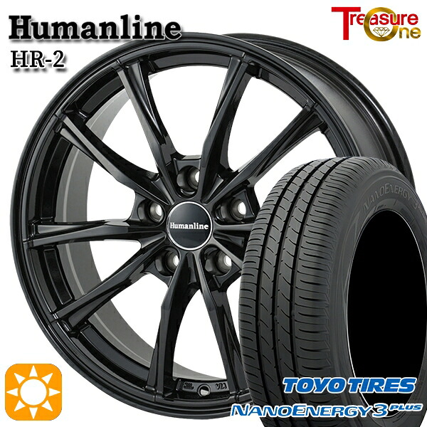 215/45R17 87W トーヨー ナノエナジー3プラス トレジャーワン ヒューマンライン HR2 BK 17インチ 7.0J 5H114.3 サマータイヤホイールセット