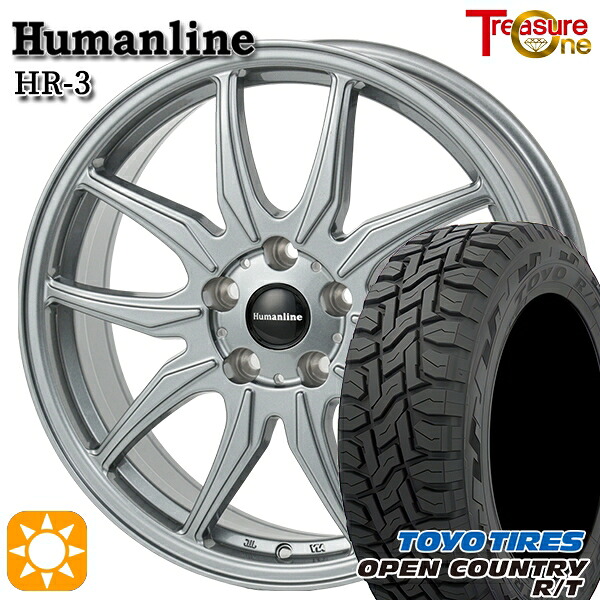 エクストレイル フォレスター 225/60R17 99Q トーヨー オープンカントリー R/T トレジャーワン ヒューマンライン HR3 DS 17インチ 7.0J 5H114.3 サマータイヤホイールセット