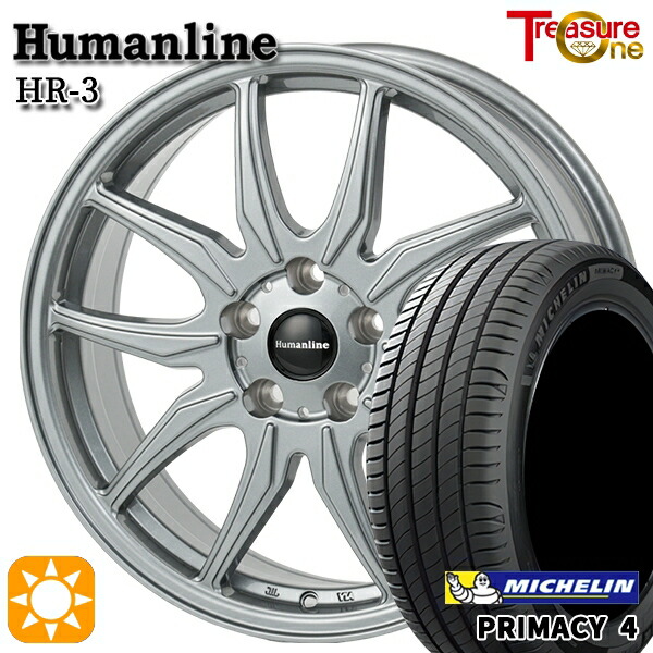 リーフ アクセラ 205/55R16 91W ミシュラン プライマシー4 トレジャーワン ヒューマンライン HR3 DS 16インチ 6.5J 5H114.3 サマータイヤホイールセット