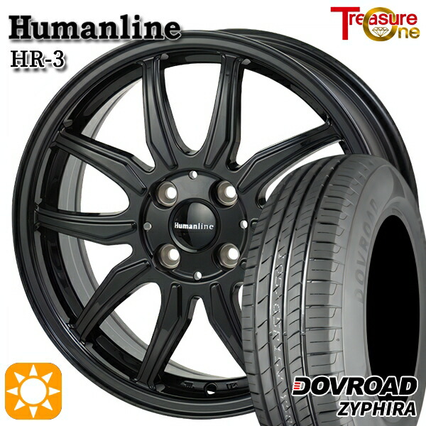 エブリィワゴン 165/60R14 75H DOVROAD ザイファイラ トレジャーワン ヒューマンライン HR3 BK 14インチ 4.5J 4H100 サマータイヤホイールセット