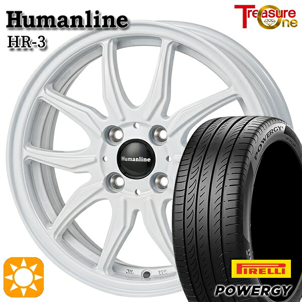 フィット アクア 185/60R15 84H ピレリ パワジー トレジャーワン ヒューマンライン HR3 WH 15インチ 5.5J 4H100 サマータイヤホイールセット