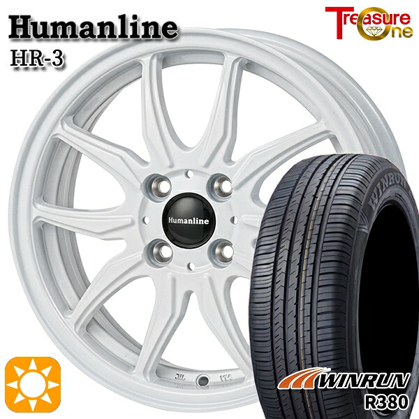 フィット アクア 175/65R15 84H ウィンラン R380 トレジャーワン ヒューマンライン HR3 WH 15インチ 5.5J 4H100 サマータイヤホイールセット