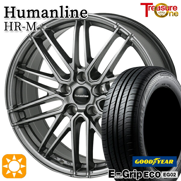 170シエンタ 185/60R15 84H グッドイヤー エフィシェントグリップ EG02 トレジャーワン ヒューマンライン HRM GM 15インチ 6.0J 5H100 サマータイヤホイールセット|タイヤホイール激安王国