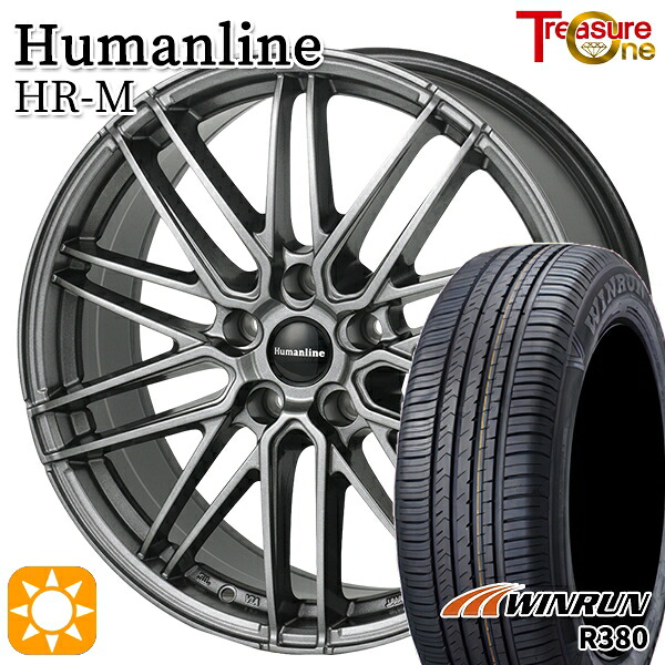 170シエンタ 185/60R15 84H ウィンラン R380 トレジャーワン ヒューマンライン HRM GM 15インチ 6.0J 5H100 サマータイヤホイールセット