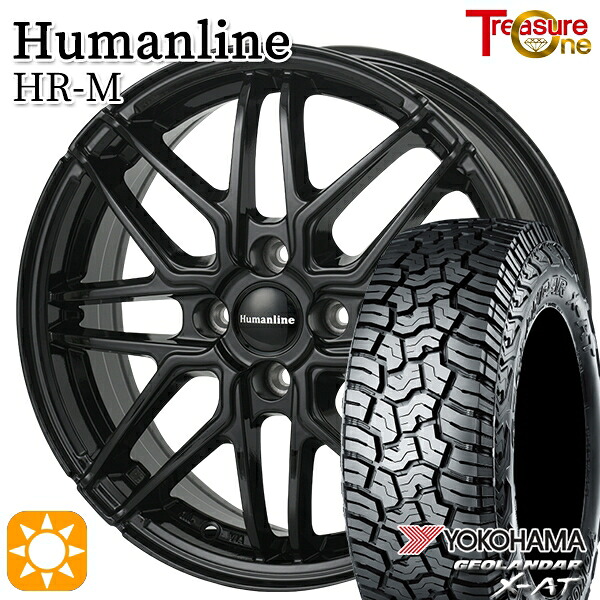 ハスラー ソリオ 165/60R15 77H ヨコハマ ジオランダーX-AT G016 トレジャーワン ヒューマンライン HRM BK 15インチ 4.5J 4H100 サマータイヤホイールセット|タイヤホイール激安王国