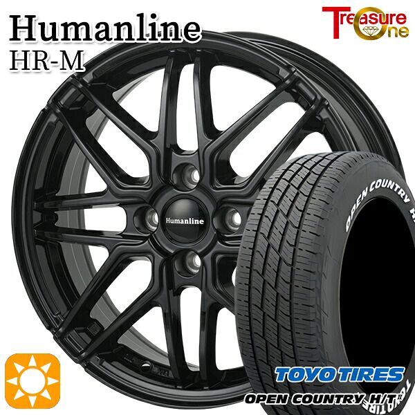 ライズ ロッキー 215/70R16 100H トーヨー オープンカントリー H/T2 WL トレジャーワン ヒューマンライン HRM BK 16インチ 6.0J 4H100 サマータイヤホイールセット