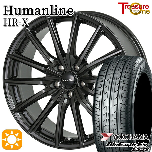 225/55R18 98V ヨコハマ ブルーアース ES32 トレジャーワン ヒューマンライン HRX TB 18インチ 7.5J 5H114.3 サマータイヤホイールセット｜タイヤホイール激安王国 77,495円