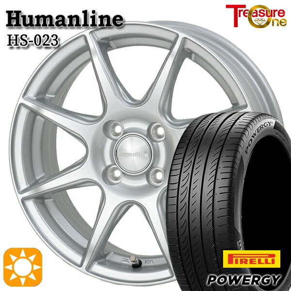4/10ﾎﾟｲﾝﾄ10倍★フィット アクア 185/60R15 84H ピレリ パワジー トレジャーワン ヒューマンライン HS023 SI 15インチ 5.5J 4H100 サマータイヤホイールセット