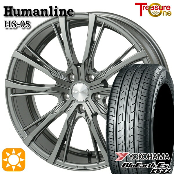 225/35R19 84W ヨコハマ ブルーアース ES32 トレジャーワン ヒューマンライン HS05 DG 19インチ 7.5J 5H114.3 サマータイヤホイールセット