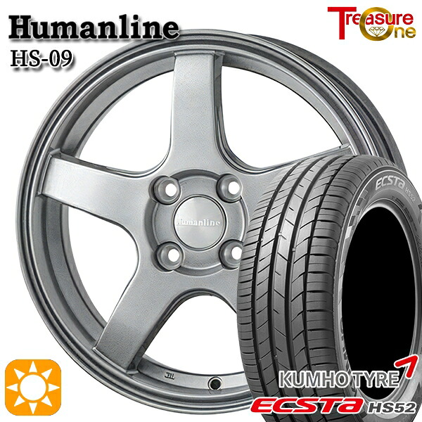 185/55R16 83V クムホ エクスタ HS52 トレジャーワン ヒューマンライン HS09 DG 16インチ 6.0J 4H100 サマータイヤホイールセット