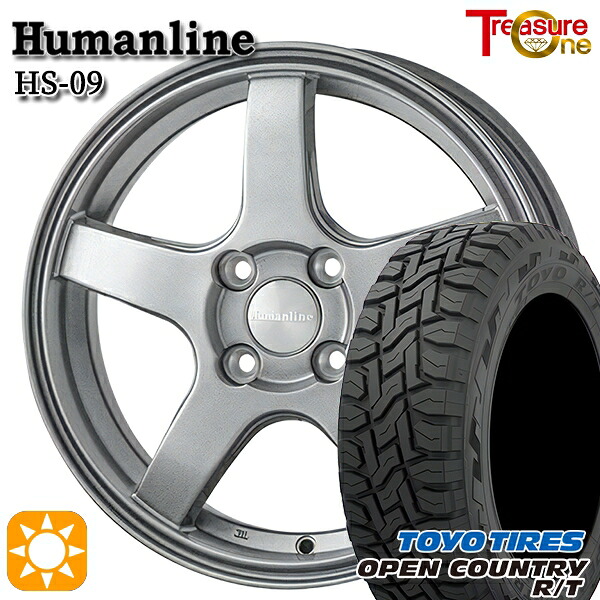 アクア クロスビー 175/60R16 82Q トーヨー オープンカントリー R/T トレジャーワン ヒューマンライン HS09 DG 16インチ 6.0J 4H100 サマータイヤホイールセット|タイヤホイール激安王国