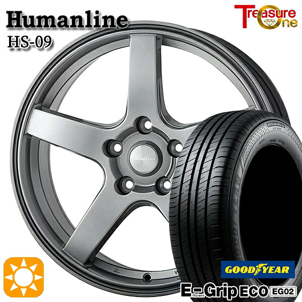 エスクァイア セレナ 195/65R15 91H グッドイヤー エフィシェントグリップ EG02 トレジャーワン ヒューマンライン HS09 DG 15インチ 6.0J 5H114.3 サマータイヤホイールセット