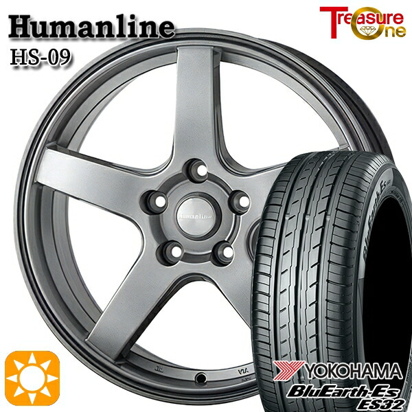 4/10ﾎﾟｲﾝﾄ10倍★RAV4 エクストレイル 225/60R17 99H ヨコハマ ブルーアース ES32 トレジャーワン ヒューマンライン HS09 DG 17インチ 7.0J 5H114.3 サマータイヤホイールセット